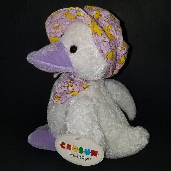 NEW Chosun White Duck Plush Purple Yellow Hat Bonnet Stuffed Animal Toy Easter - Picture 6 of 10